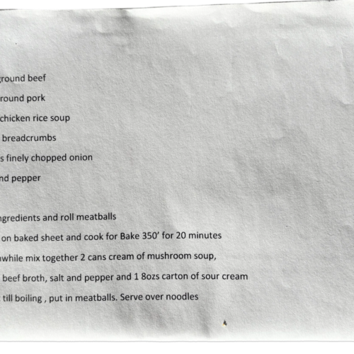 meatball recipe card