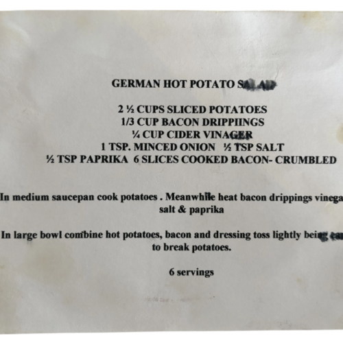 german potato salad recipe card